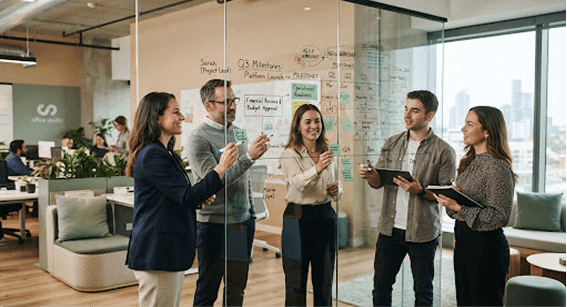 Operational delivery planning at milestone wall