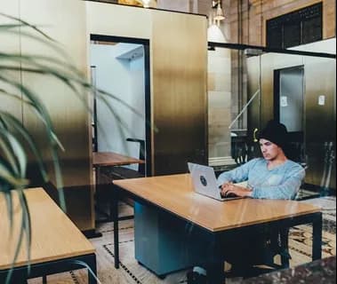 A professional at work in a bright office